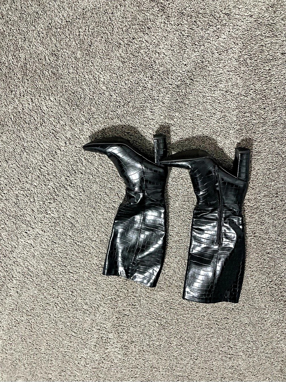 Nine West Black Crocodile-Embossed Heels